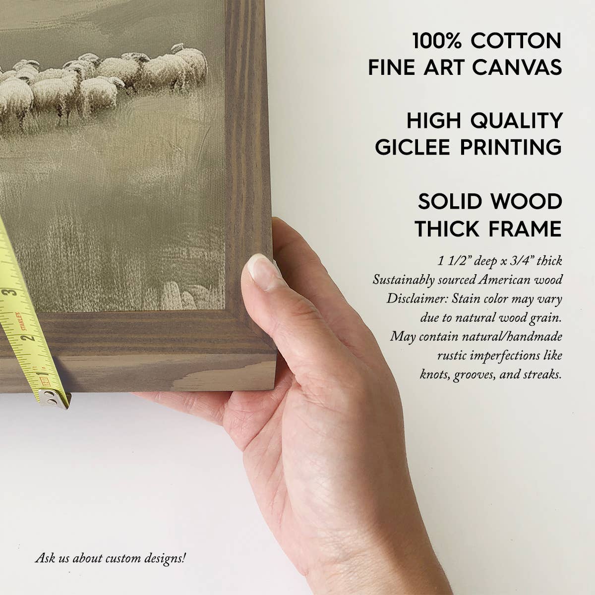 Jesus Flock of Sheep - Jesus Canvas Art - Wood Framed Decor: 6x10" Mini Canvas Art with Wood Box Frame