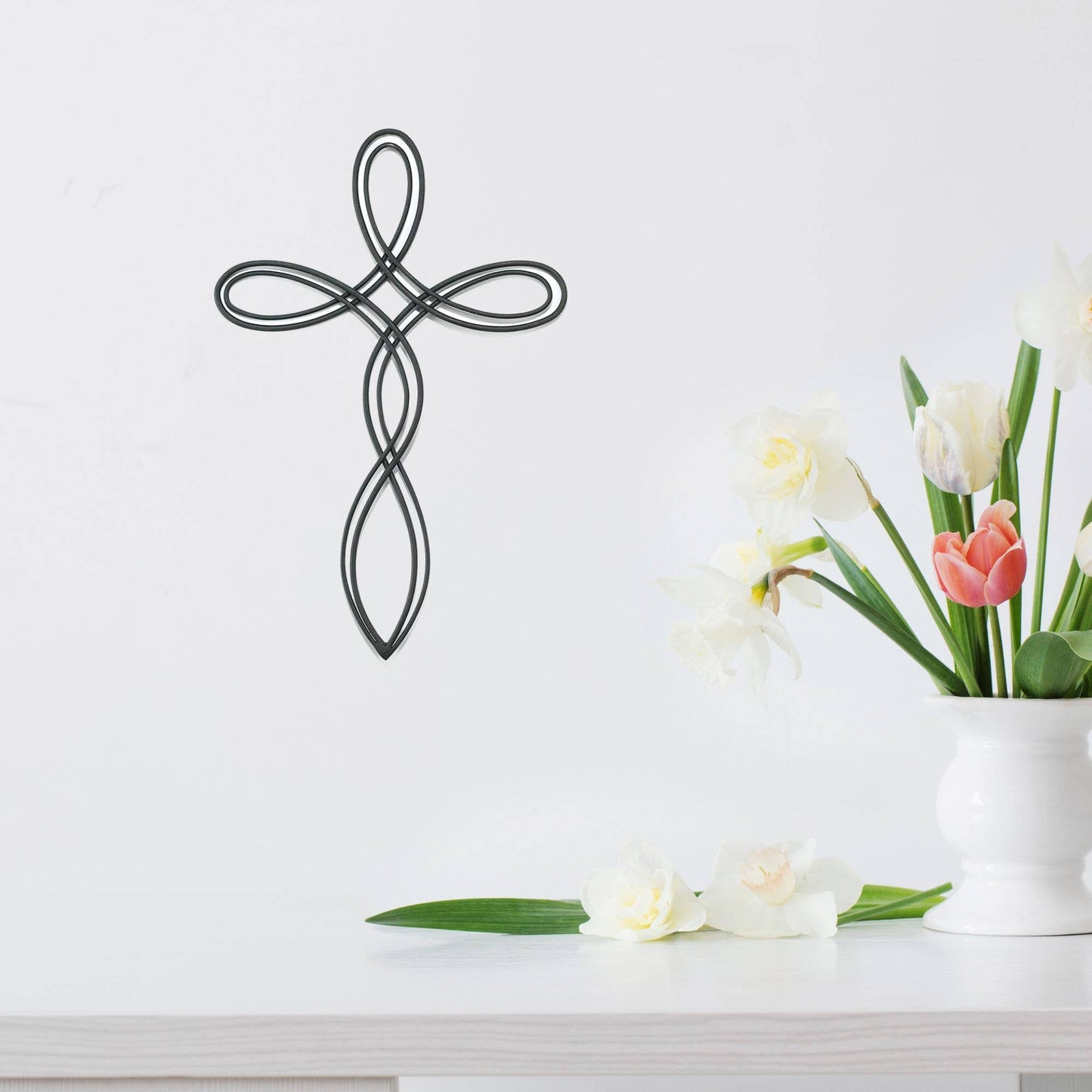 Wall Oval Open Cross
