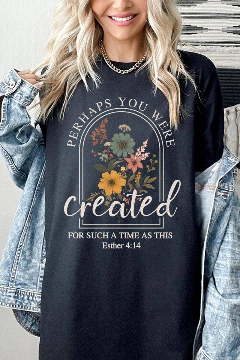 Perhaps You Were Created Graphic Heavy Cotton Tee: ASH / S