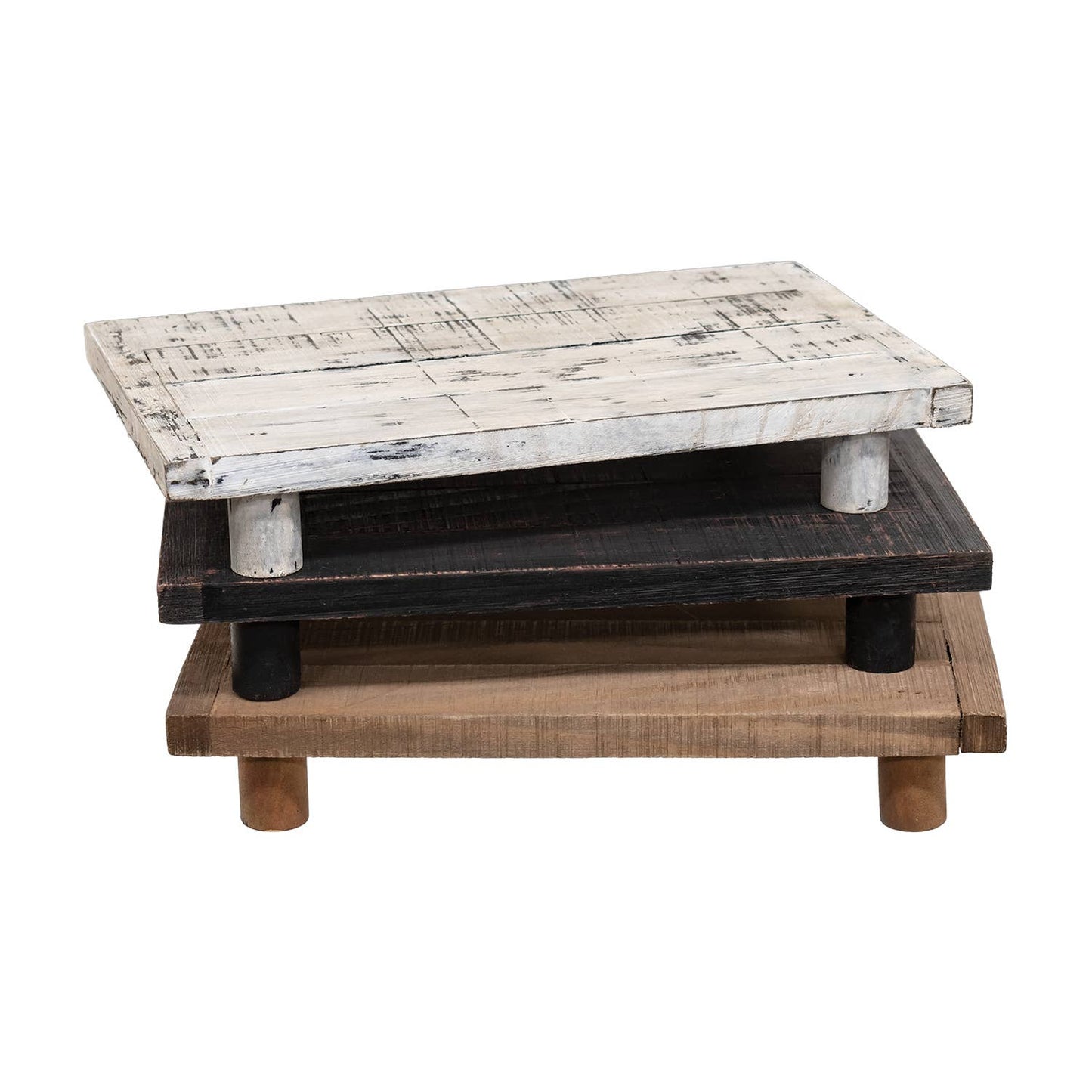 Stained Wood Rectangle Riser