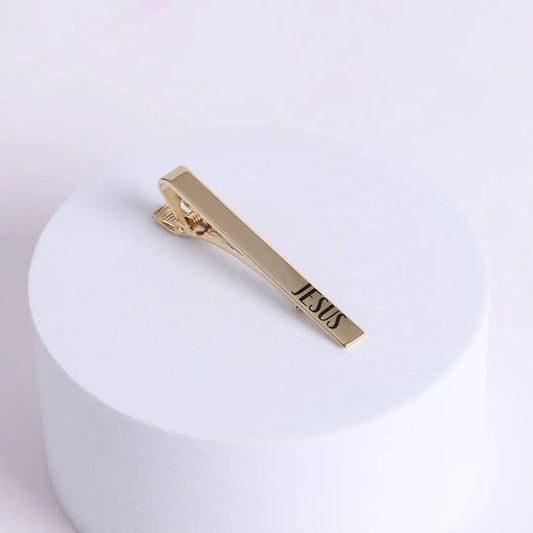 Gold Tie Bar "Jesus "