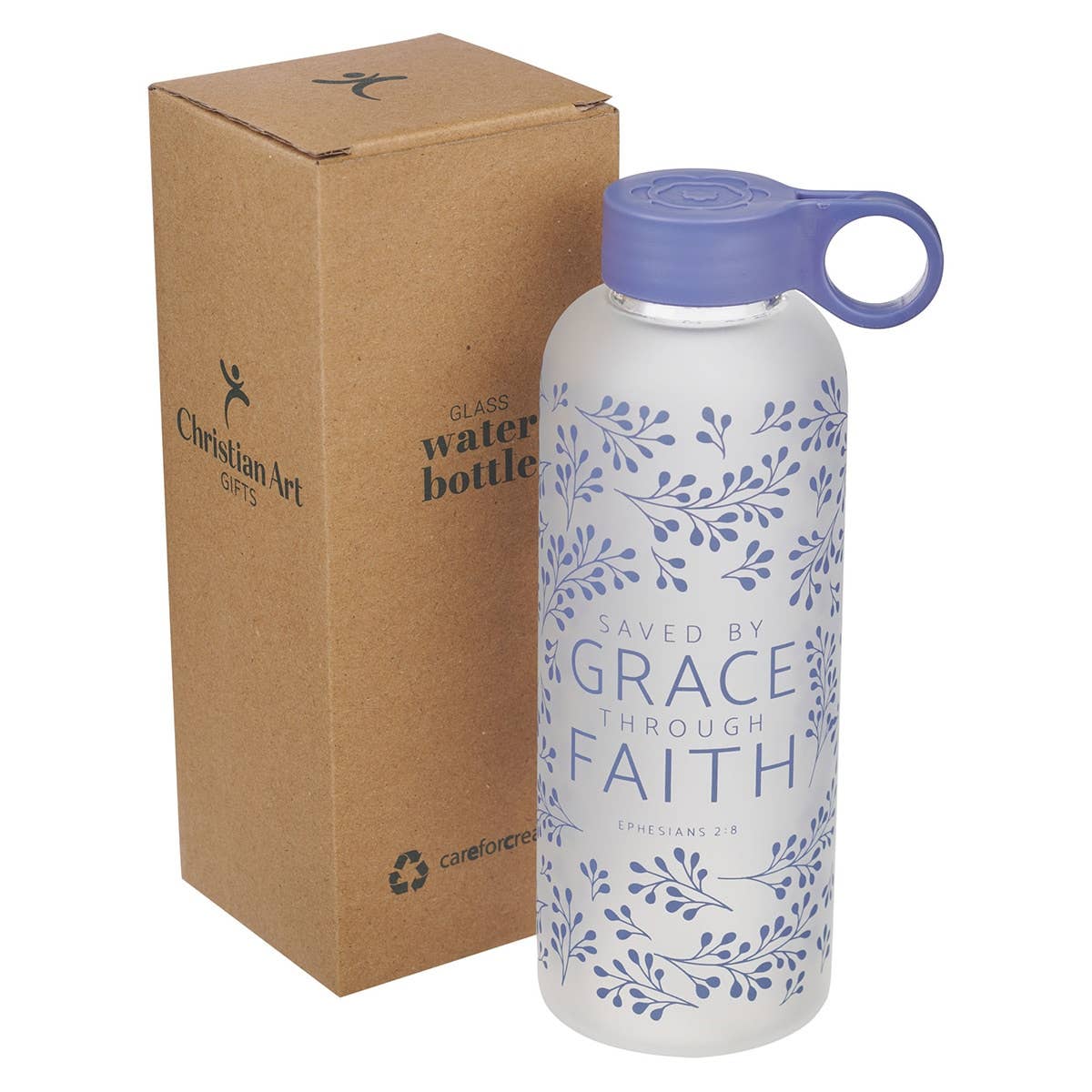 Water Bottle Glass Saved by grace Eph. 2:8