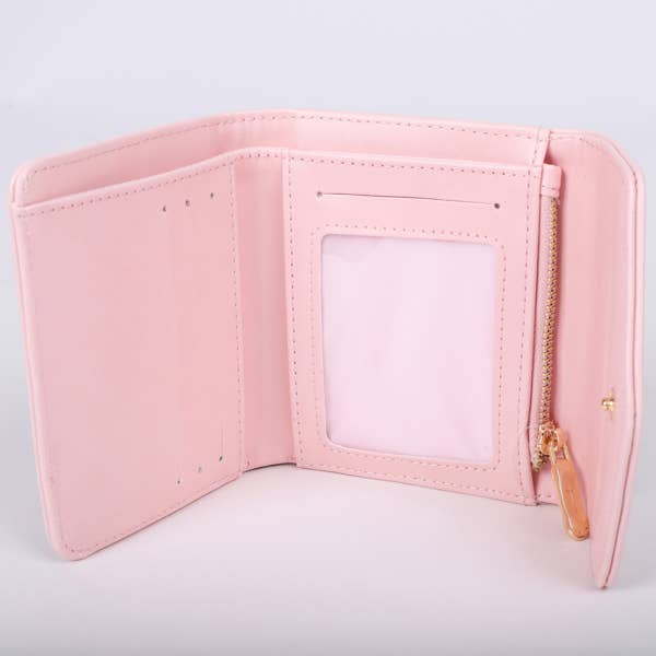 Wallet PU Leather Women's Pray Wait Trust Pink