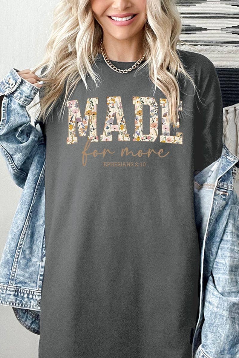 Made for More Faith Graphic Heavy Cotton Tee: LIGHT PINK / M