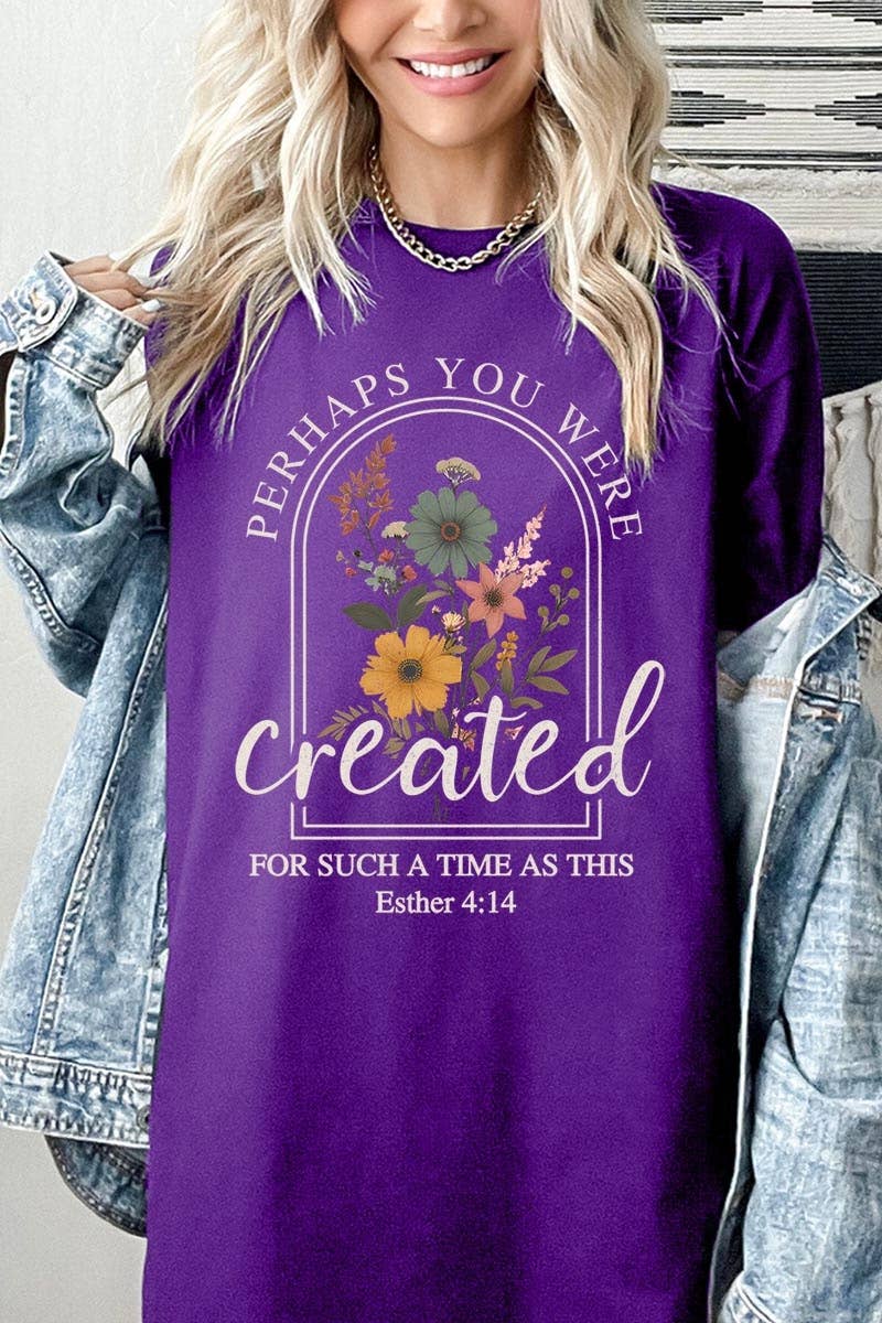 Perhaps You Were Created Graphic Heavy Cotton Tee: ASH / M