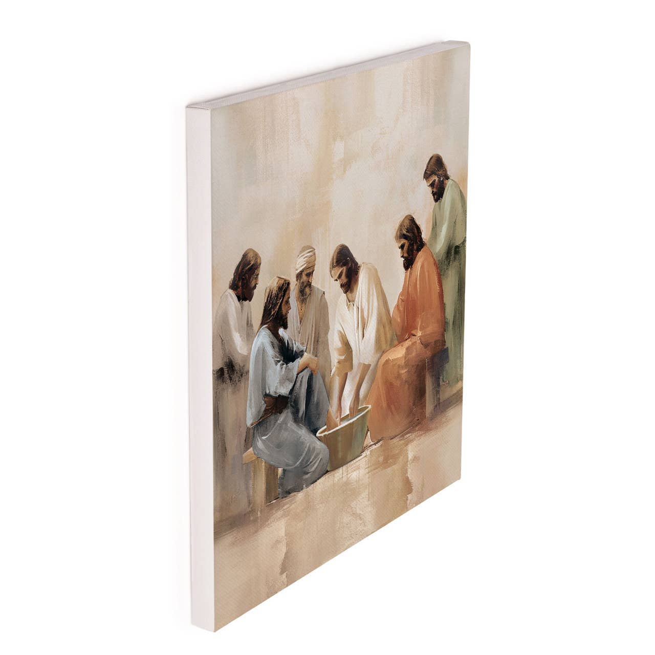 He Is Risen Collection Canvas - Jesus Washing: 11" SQ