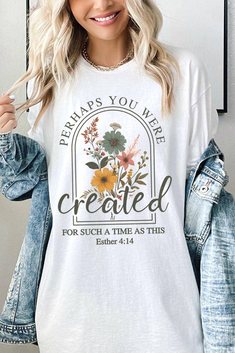 Perhaps You Were Created Graphic Heavy Cotton Tee: ASH / M