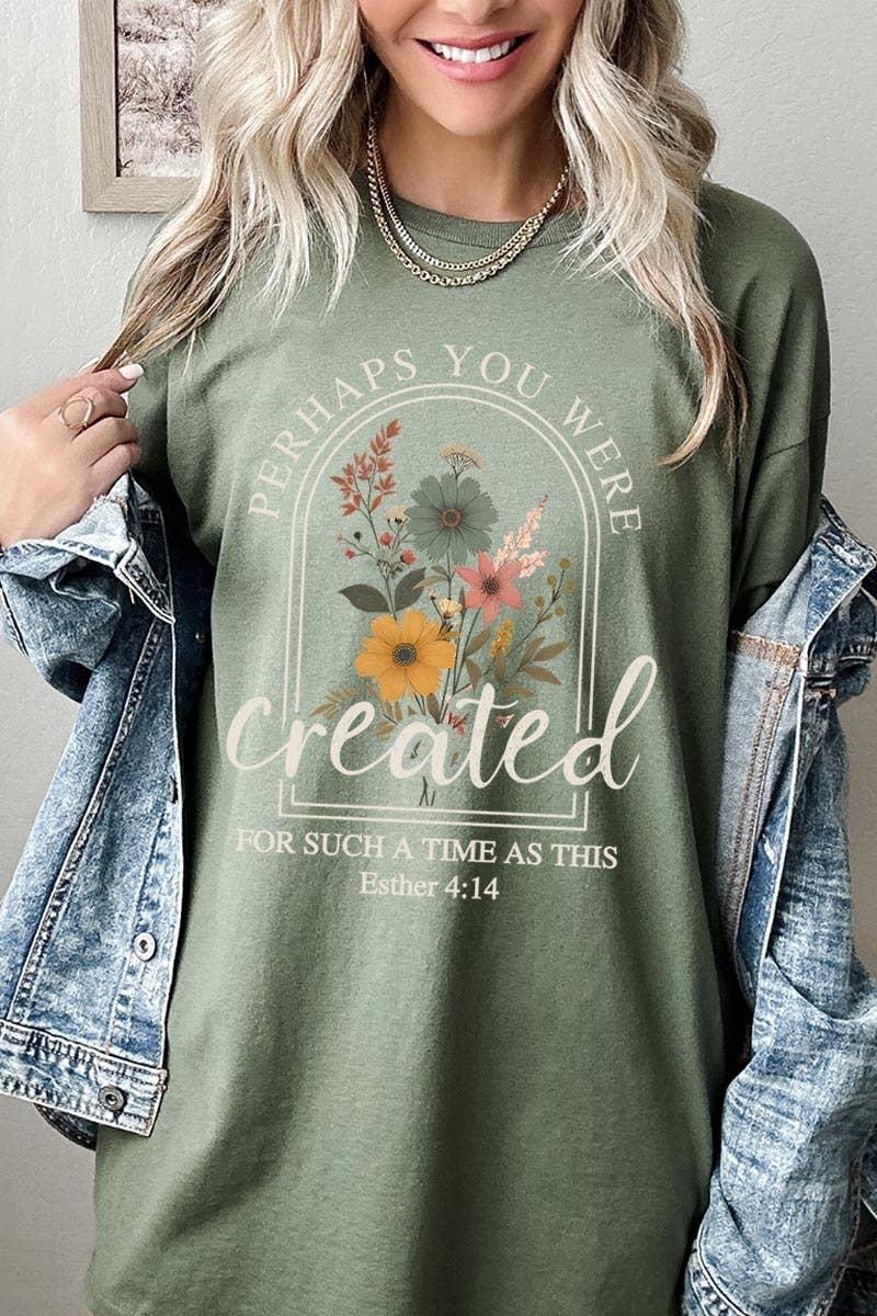 Perhaps You Were Created Graphic Heavy Cotton Tee: ASH / S