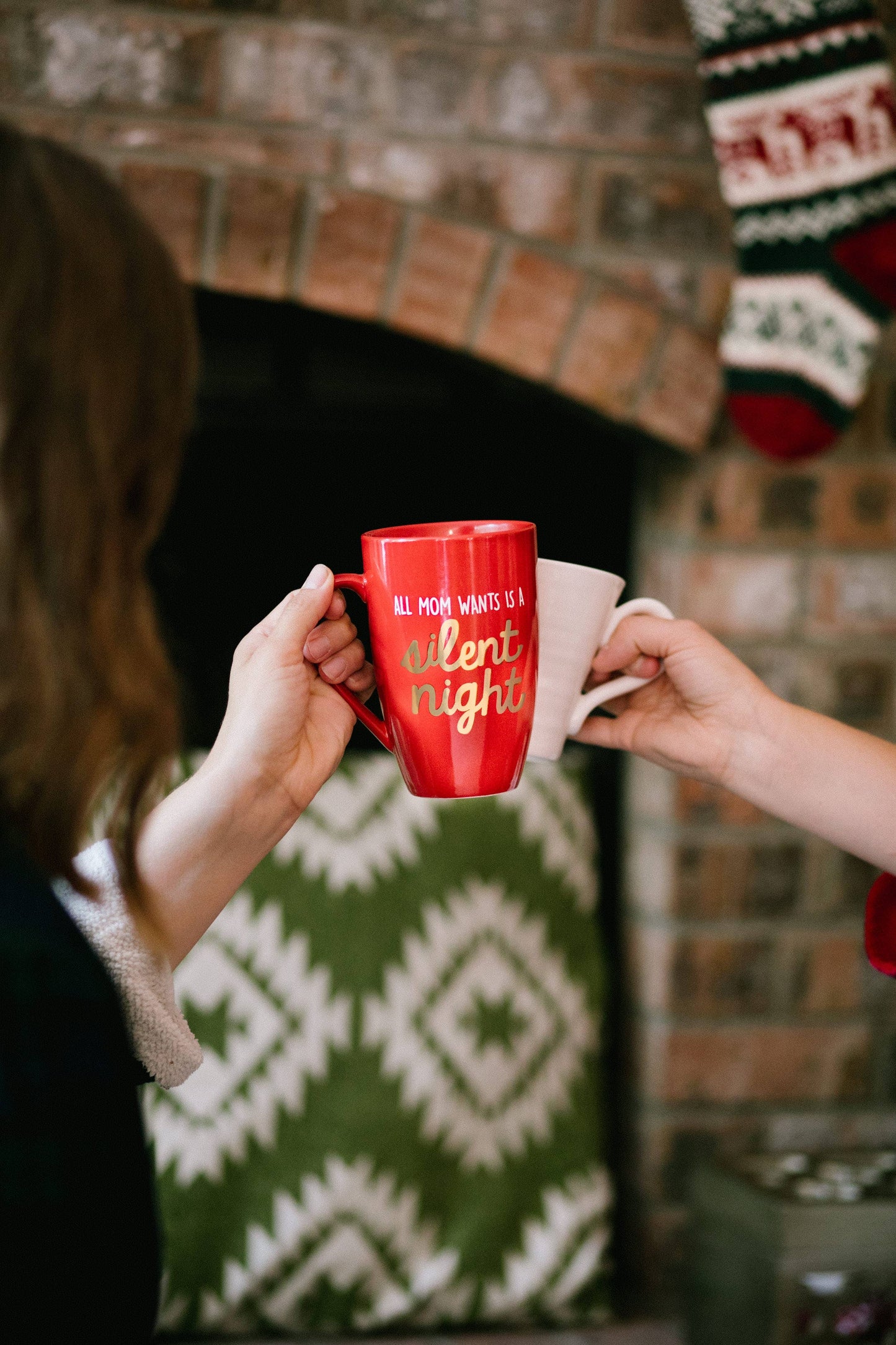All Mom Wants A Silent Night Ceramic Holiday Coffee Mug, Red