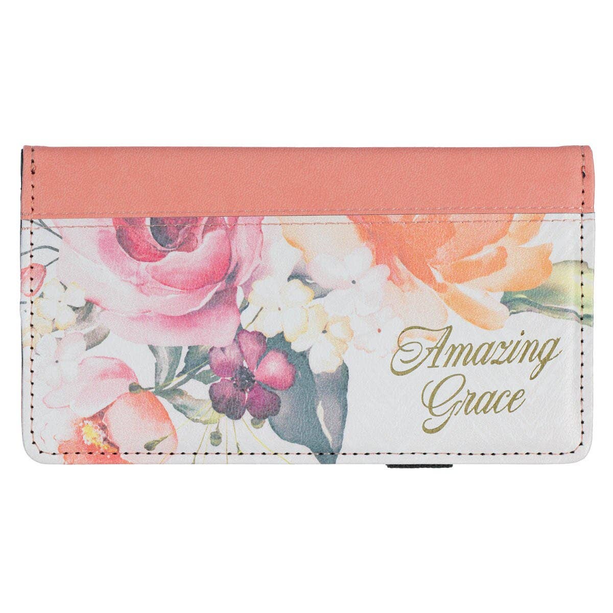 Checkbook Wallet Amazing Grace Floral