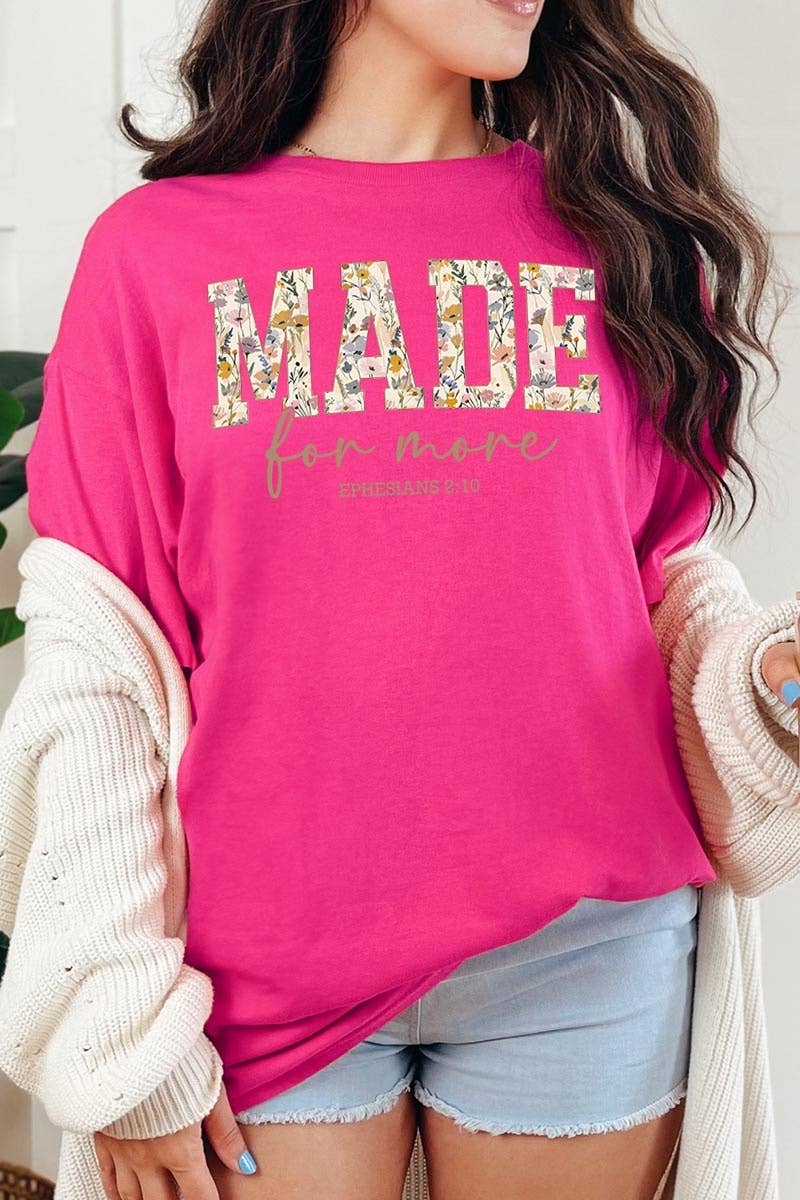 Made for More Faith Graphic Heavy Cotton Tee: LIGHT PINK / M