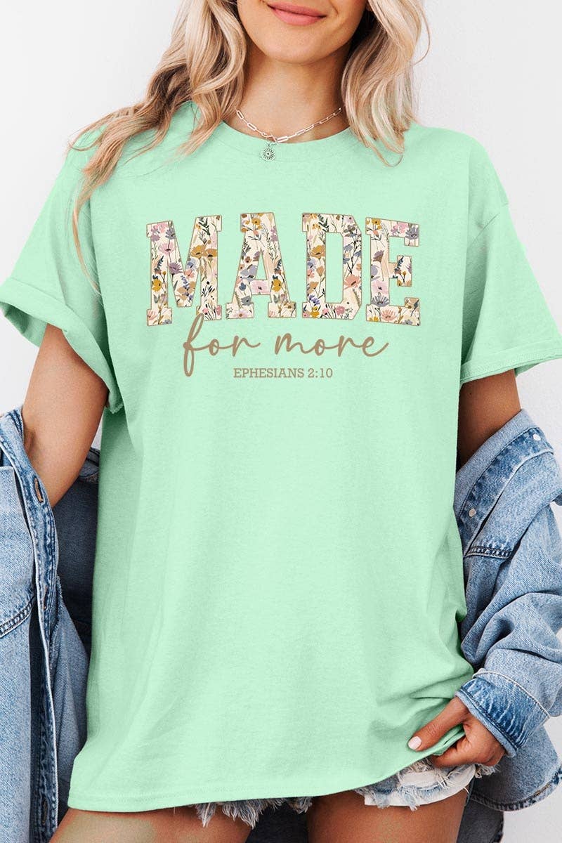 Made for More Faith Graphic Heavy Cotton Tee: LIGHT PINK / L
