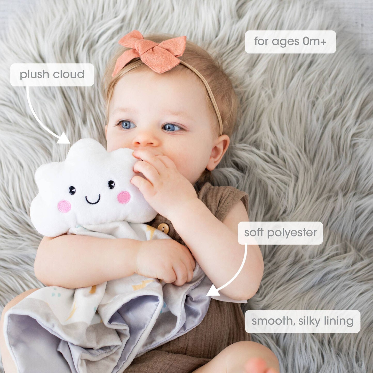 Cloud Baby Lovey Blanket, White