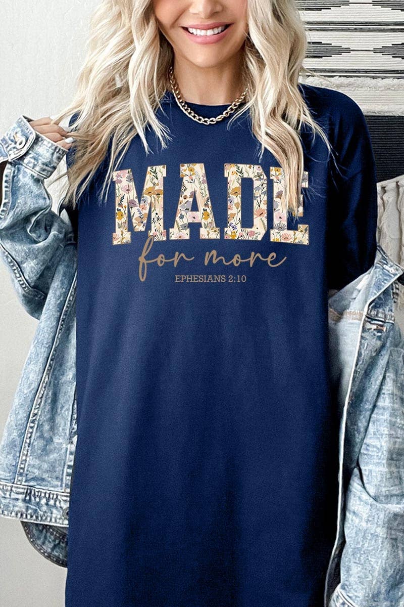 Made for More Faith Graphic Heavy Cotton Tee: LIGHT PINK / S