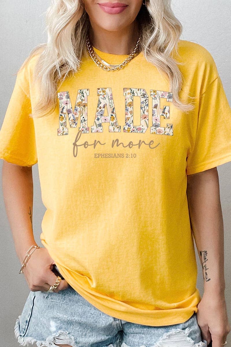 Made for More Faith Graphic Heavy Cotton Tee: LIGHT PINK / S