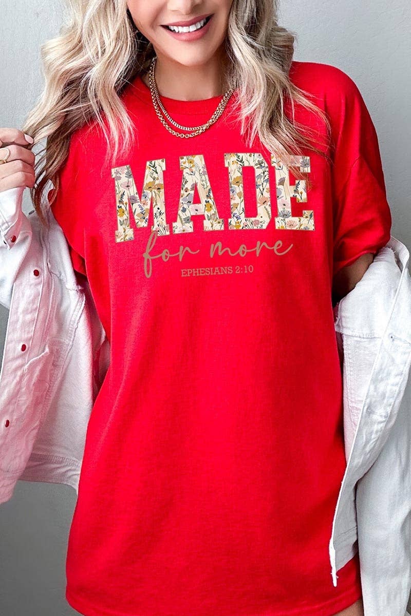 Made for More Faith Graphic Heavy Cotton Tee: LIGHT PINK / M