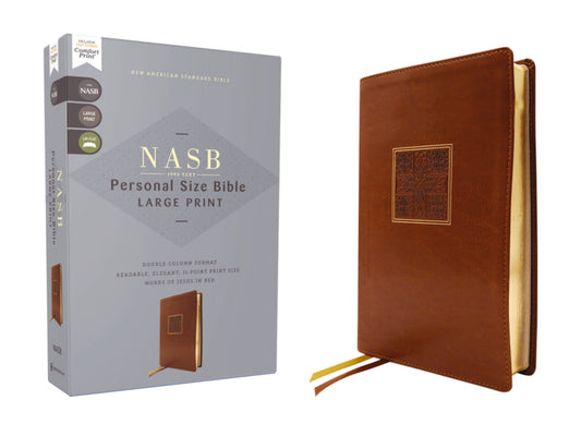 NASB, Personal Size Bible, RL Large Print, Leathersoft Brown