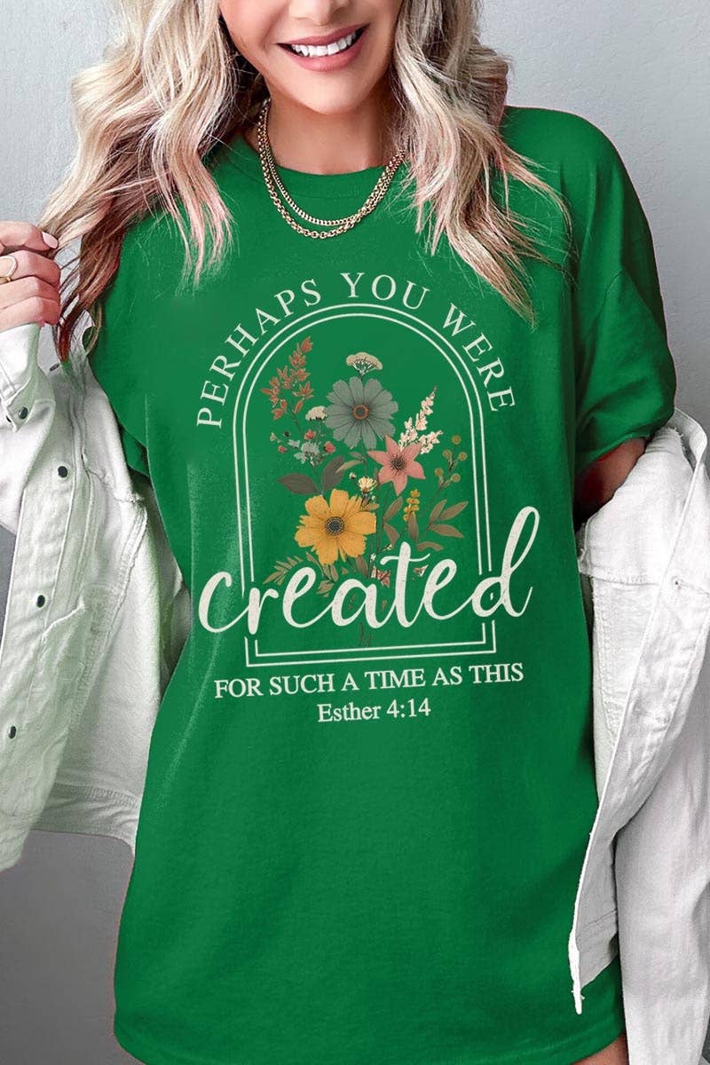 Perhaps You Were Created Graphic Heavy Cotton Tee: ASH / M