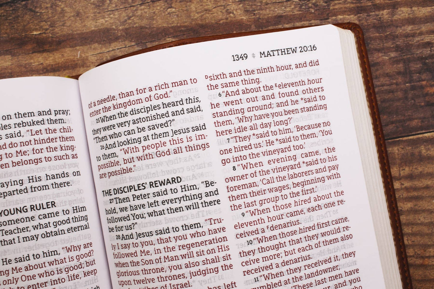 NASB, Personal Size Bible, RL Large Print, Leathersoft Brown