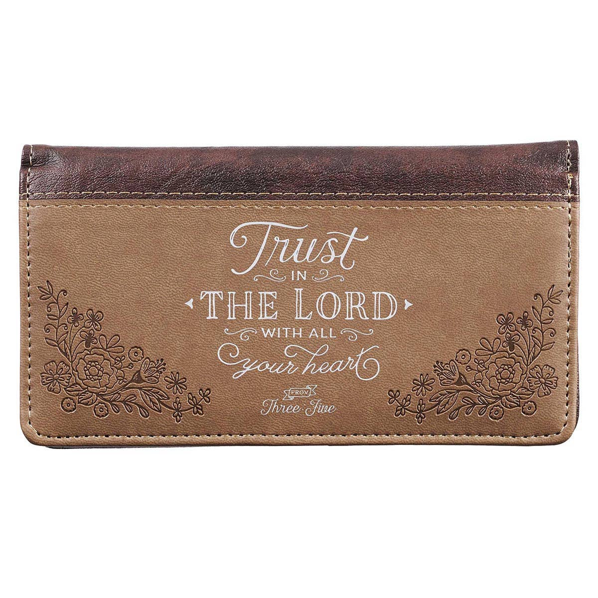 Checkbook Wallet Brown Two-tone Trust In The Lord Prov 3:5-6