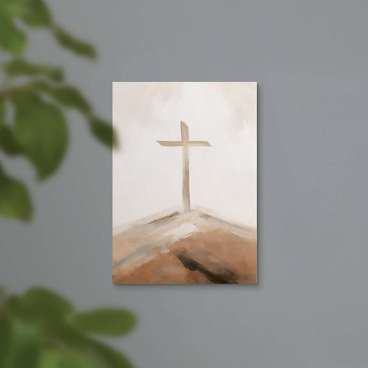 He Is Risen Collection Canvas - Cross: 5" W x 7" H