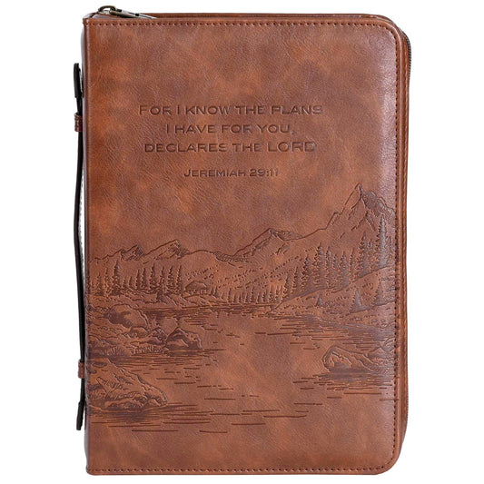 White Dove Bible Case For I Know The Plans Brown XL
