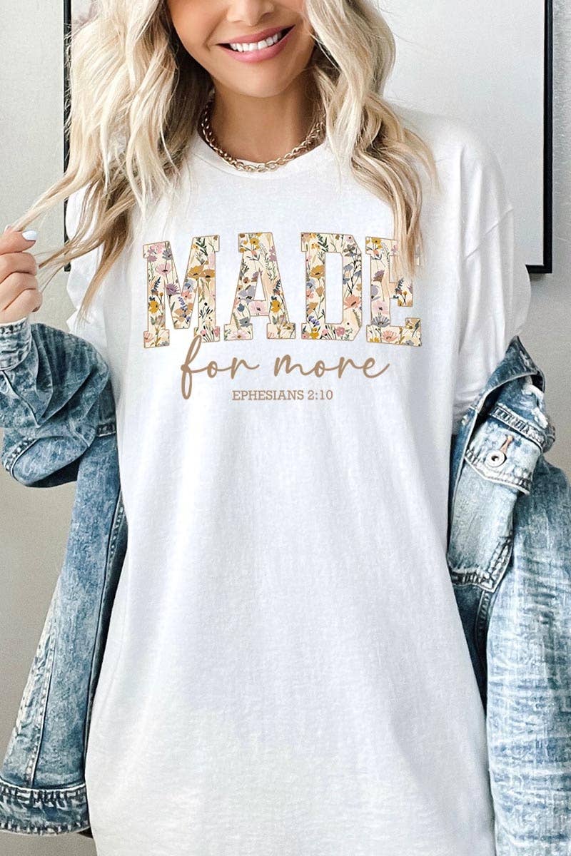 Made for More Faith Graphic Heavy Cotton Tee: LIGHT PINK / S