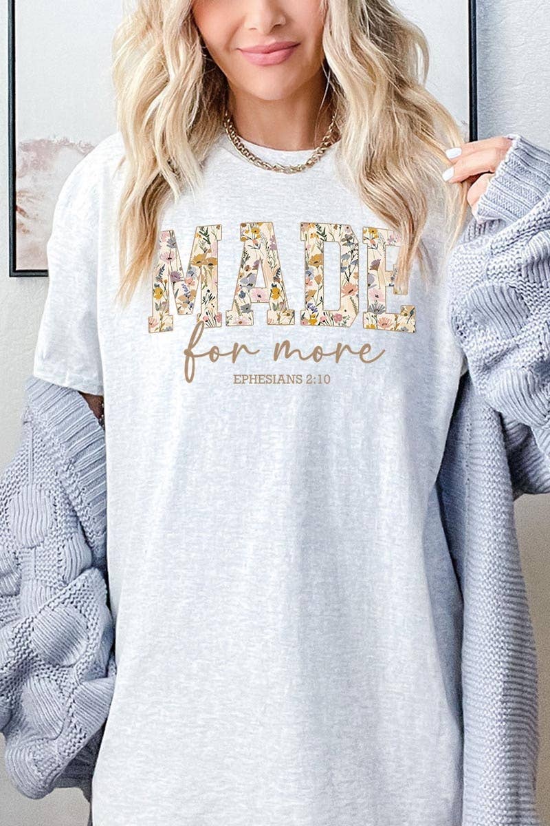 Made for More Faith Graphic Heavy Cotton Tee: LIGHT PINK / M