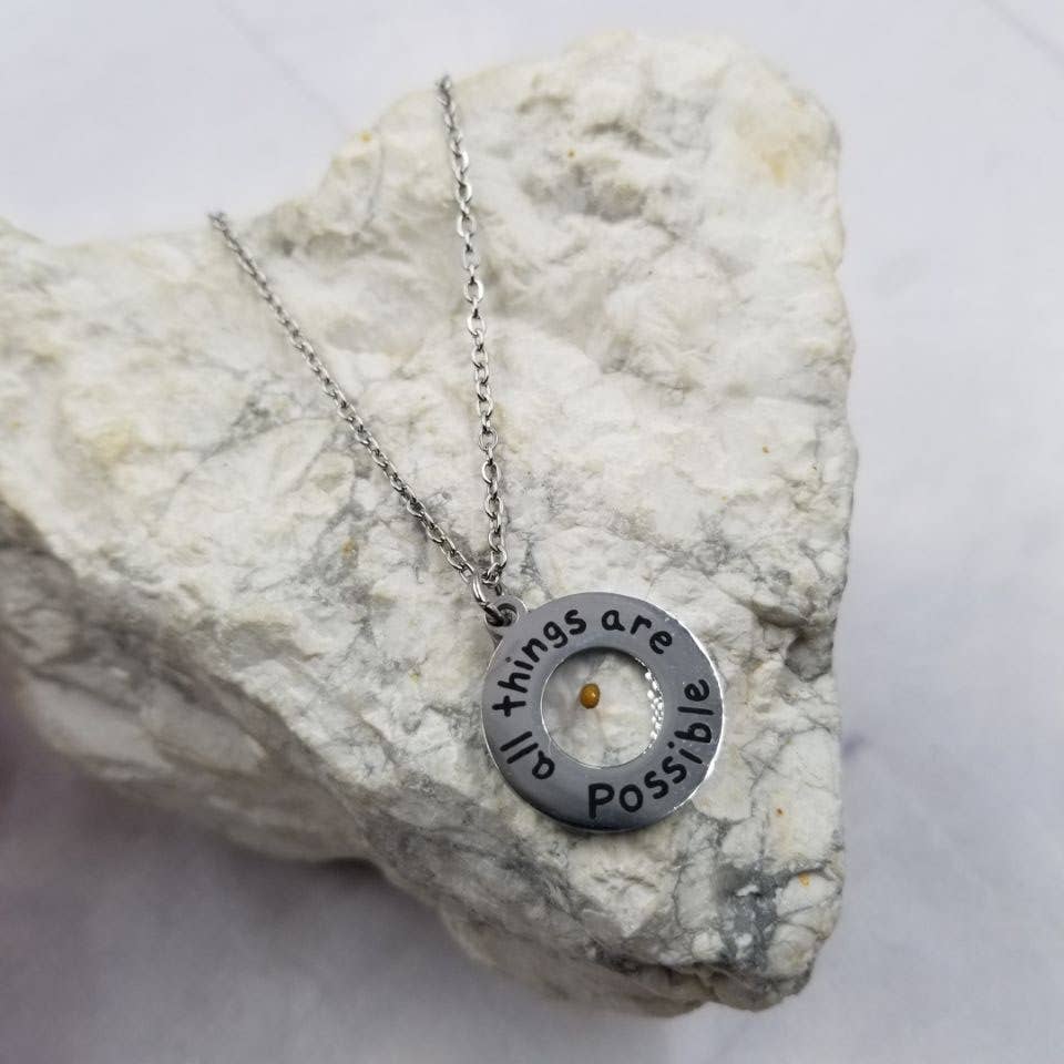 All thing are Possible Mustard Seed Necklace