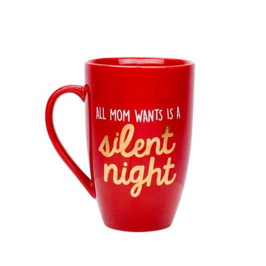 All Mom Wants A Silent Night Ceramic Holiday Coffee Mug, Red