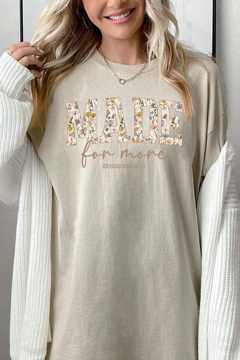 Made for More Faith Graphic Heavy Cotton Tee: LIGHT PINK / M