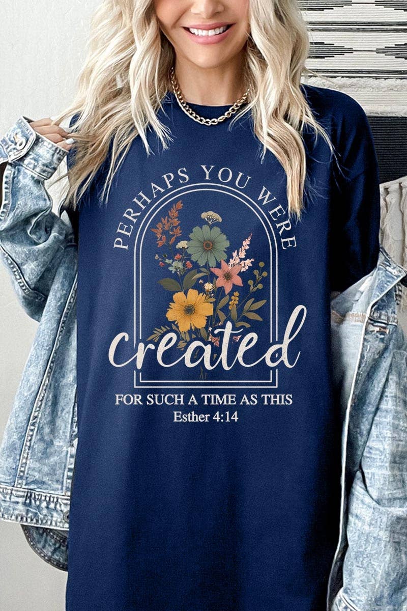 Perhaps You Were Created Graphic Heavy Cotton Tee: ASH / M