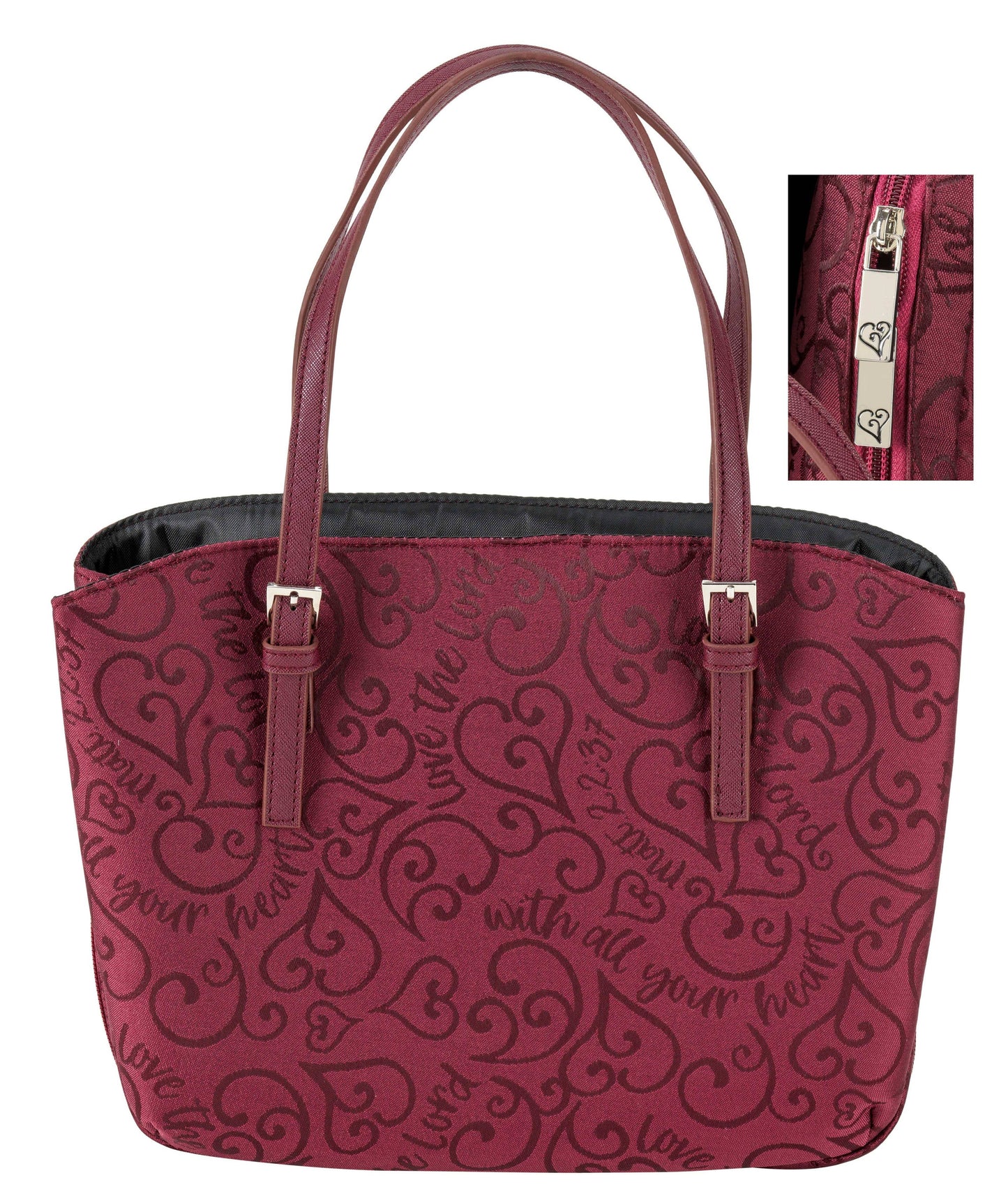 White Dove-LOVE THE LORD HEART JACQUARD WEDGE BIBLE COVER XL
