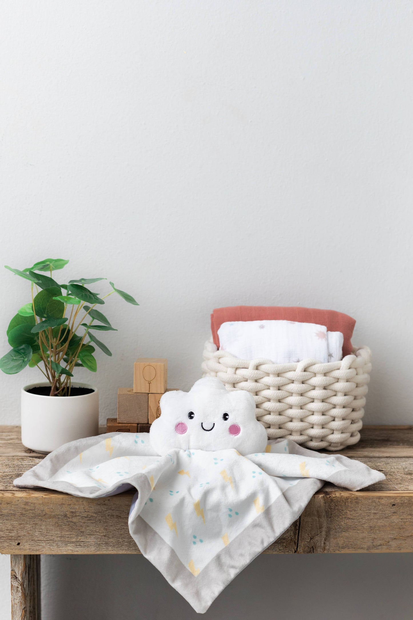 Cloud Baby Lovey Blanket, White