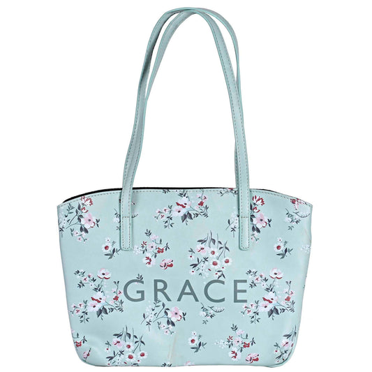 White Dove Bible Case Wedge Grace Floral Mint Large