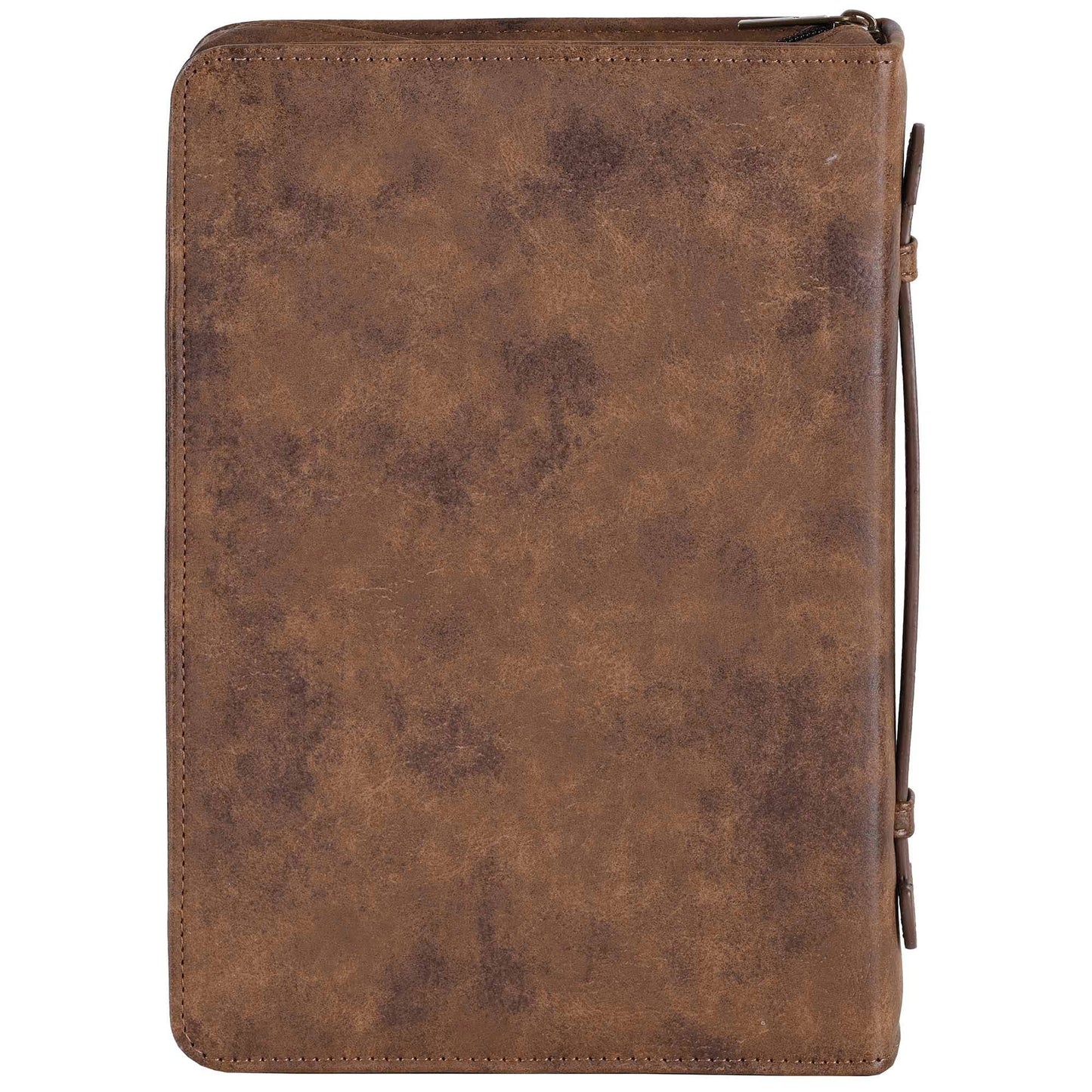 White Dove Bible Case Cross Suede-Look Brown XLarge