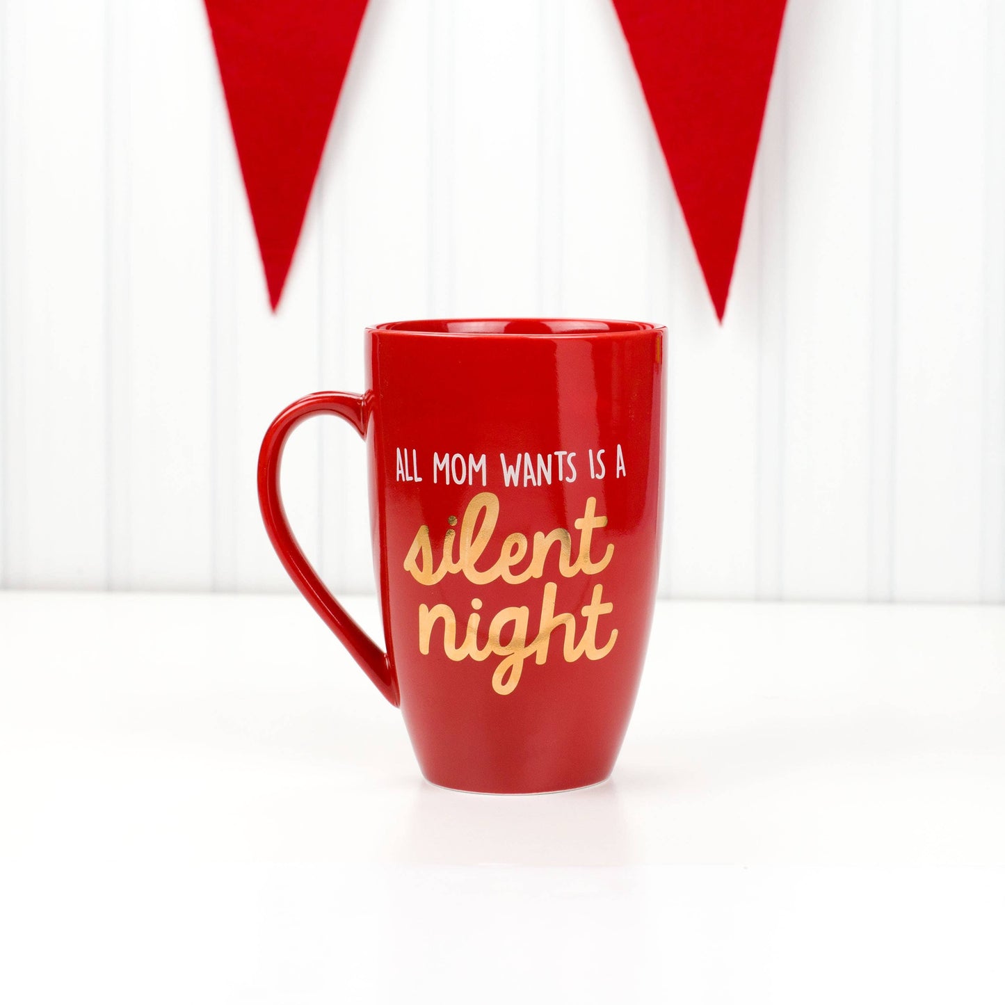All Mom Wants A Silent Night Ceramic Holiday Coffee Mug, Red