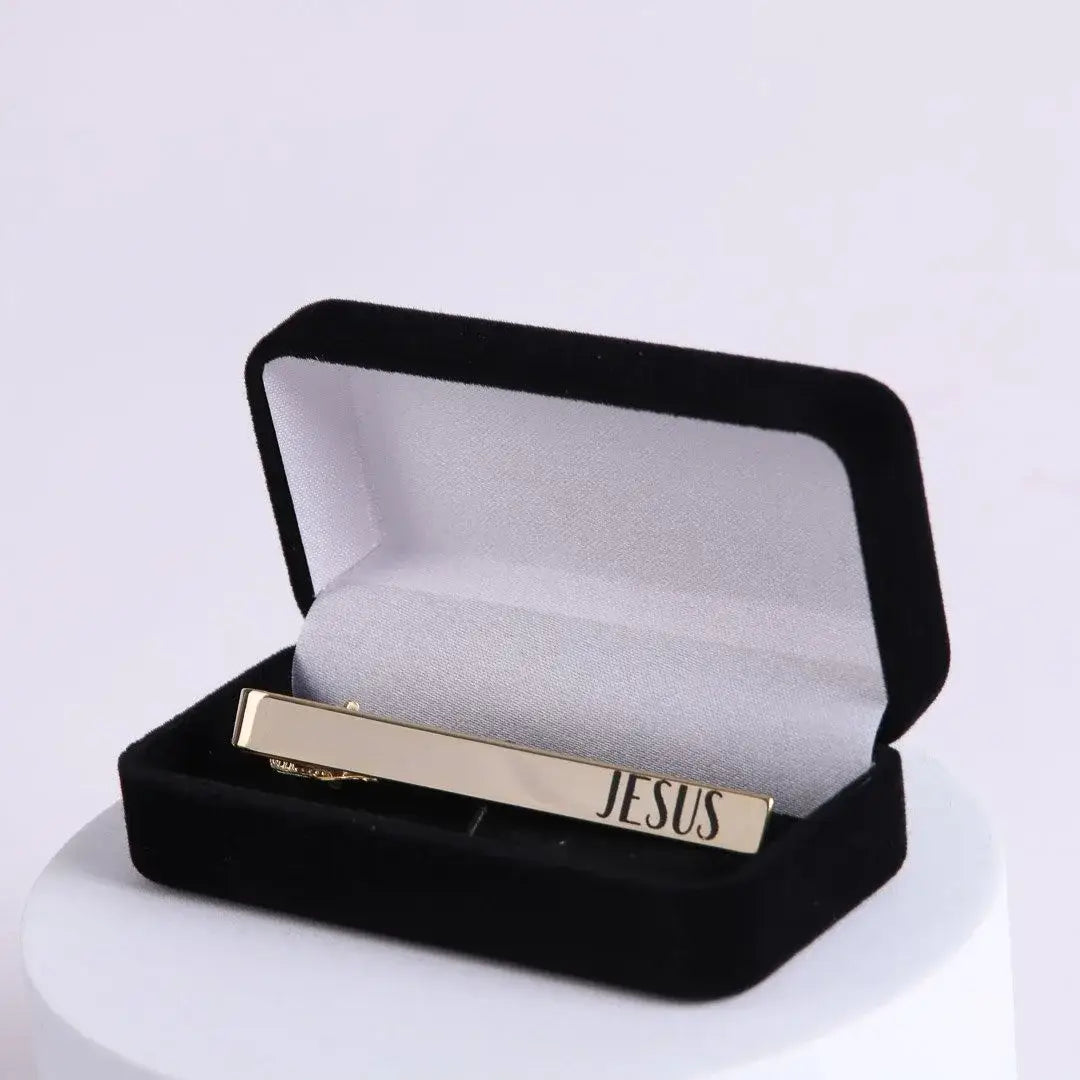 Gold Tie Bar "Jesus "