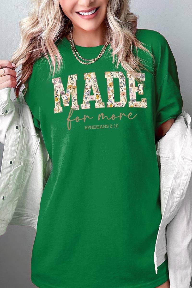 Made for More Faith Graphic Heavy Cotton Tee: LIGHT PINK / XL