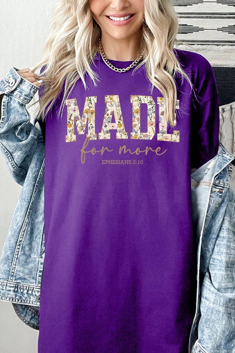 Made for More Faith Graphic Heavy Cotton Tee: LIGHT PINK / S