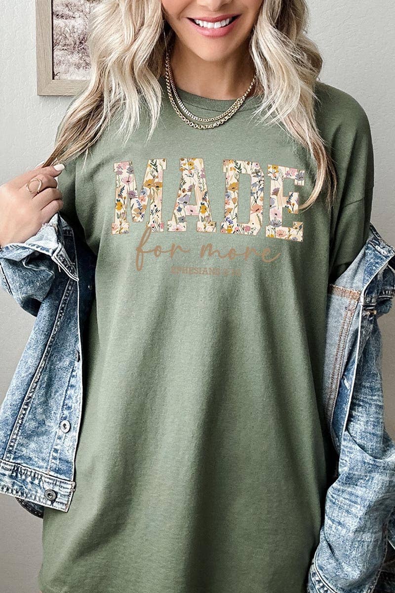 Made for More Faith Graphic Heavy Cotton Tee: LIGHT PINK / S