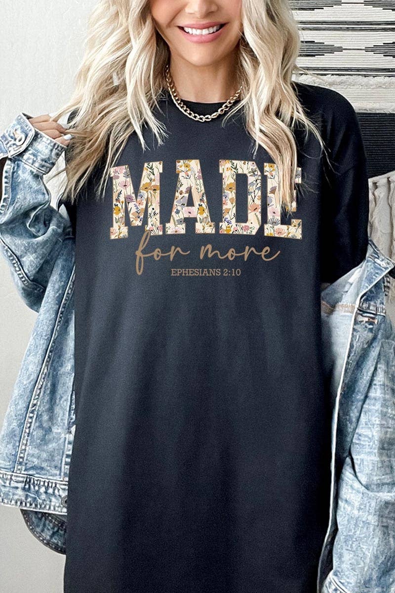 Made for More Faith Graphic Heavy Cotton Tee: LIGHT PINK / M
