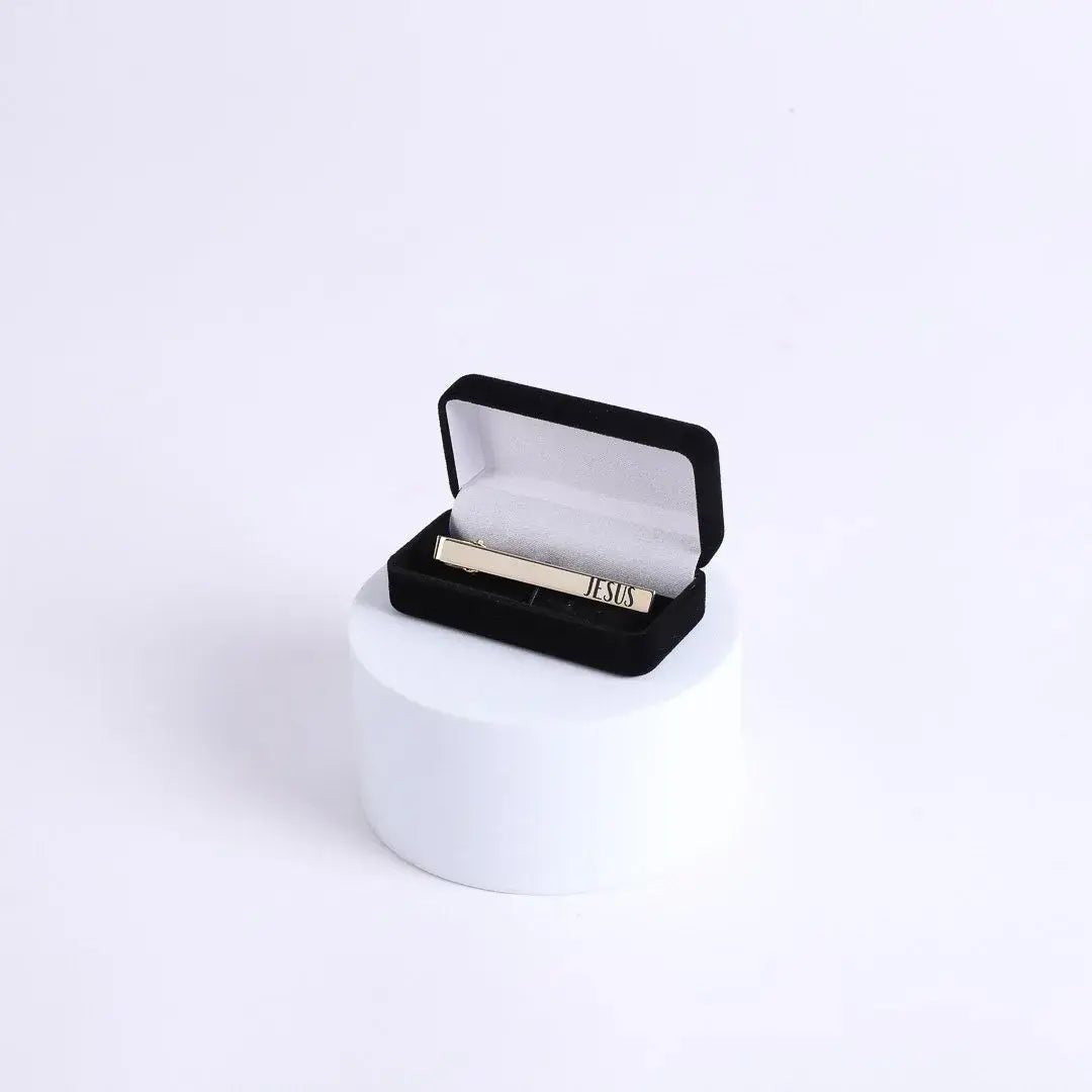 Gold Tie Bar "Jesus "