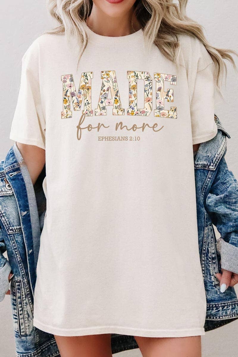 Made for More Faith Graphic Heavy Cotton Tee: LIGHT PINK / S