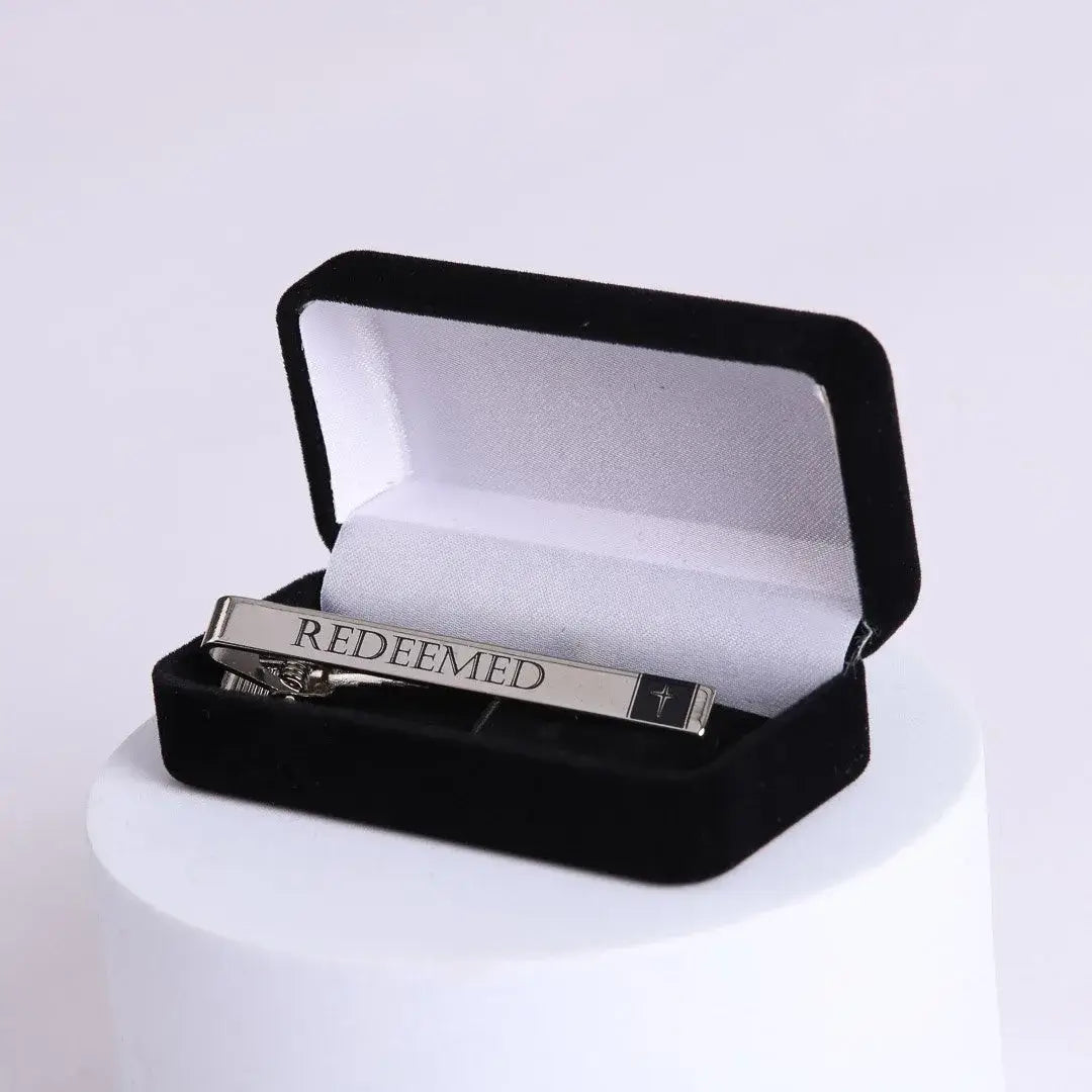 Silver Tie Bar - "Redeemed"