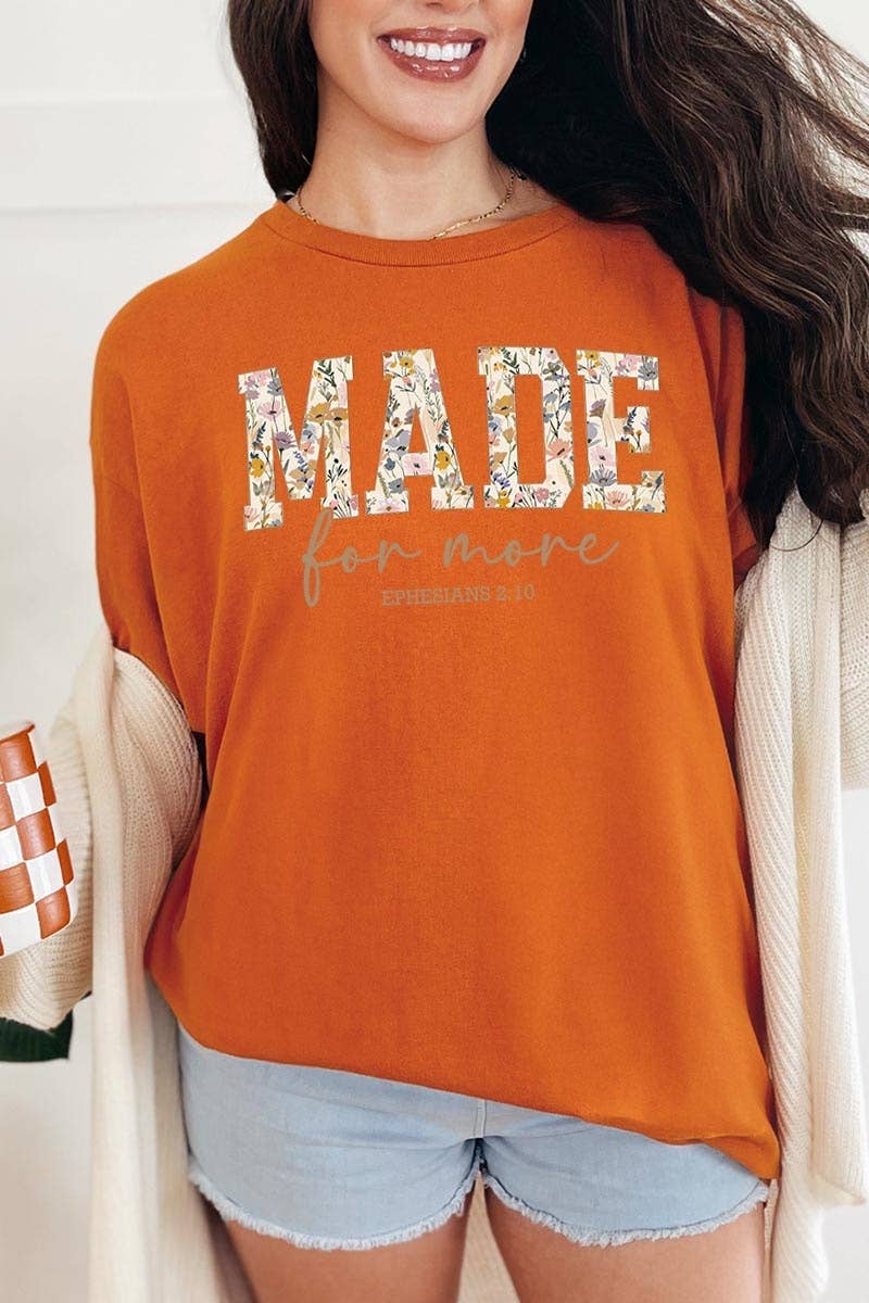 Made for More Faith Graphic Heavy Cotton Tee: LIGHT PINK / M