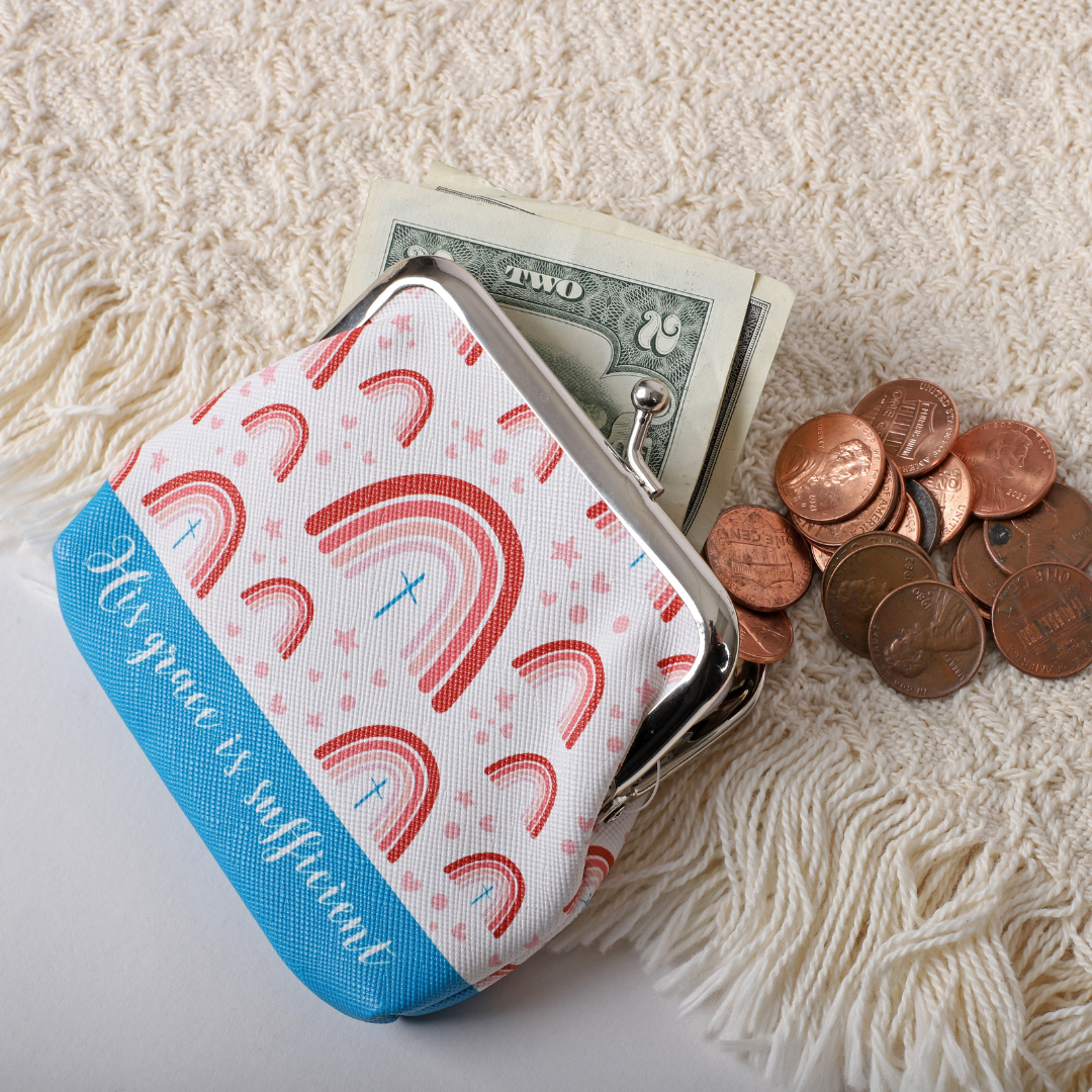 Coin Purse His Grace Is Sufficient Rainbows
