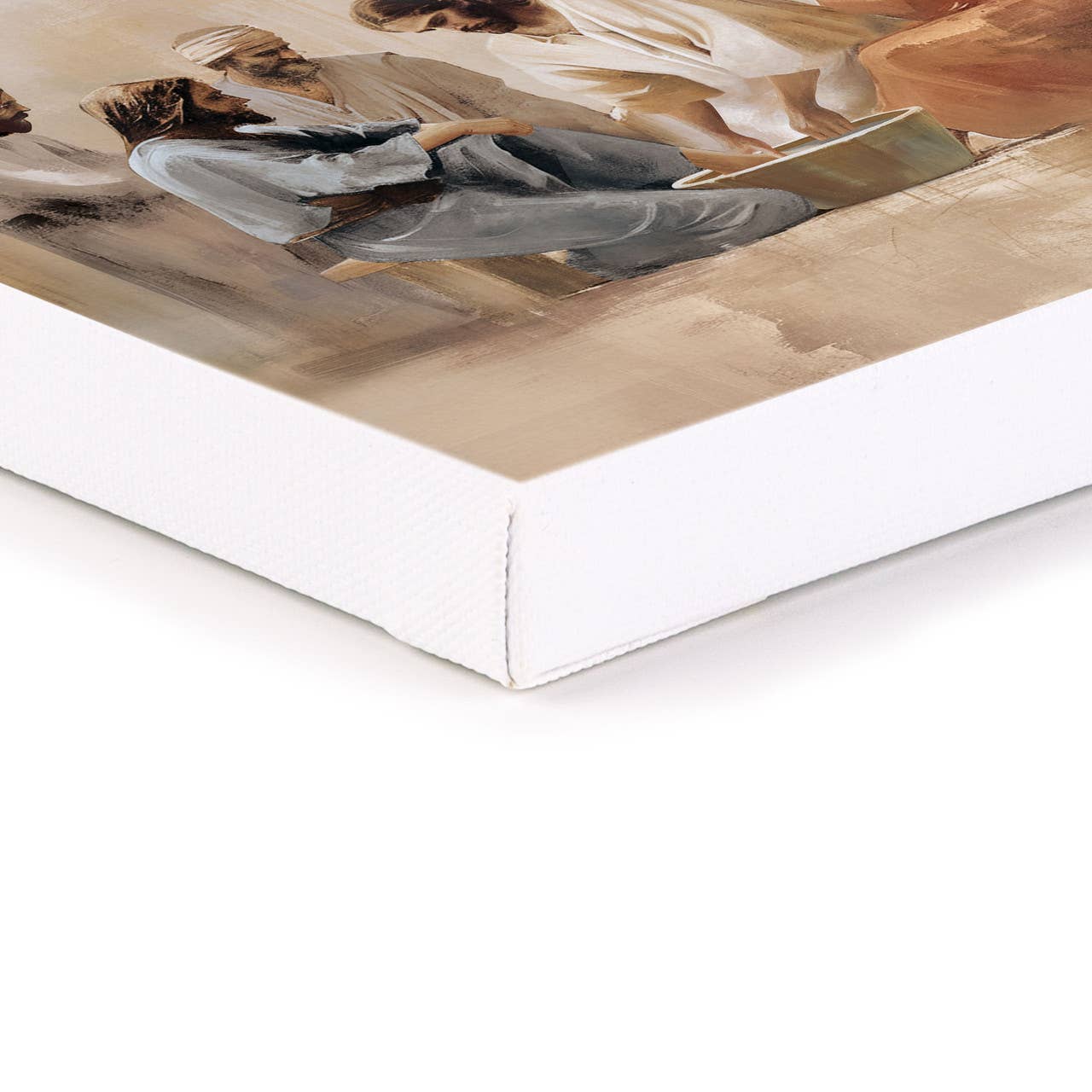 He Is Risen Collection Canvas - Jesus Washing: 11" SQ