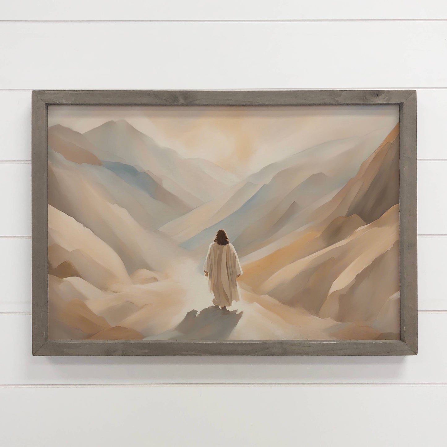 Jesus Christ in the Mountain Valley - Jesus Canvas Art  : 6x10" Mini Canvas Art with Wood Box Frame
