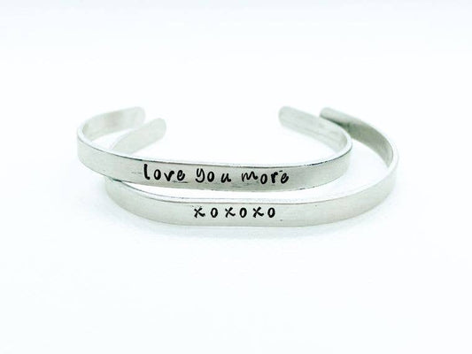 Love You More Silver Plated Cuff Bracelet